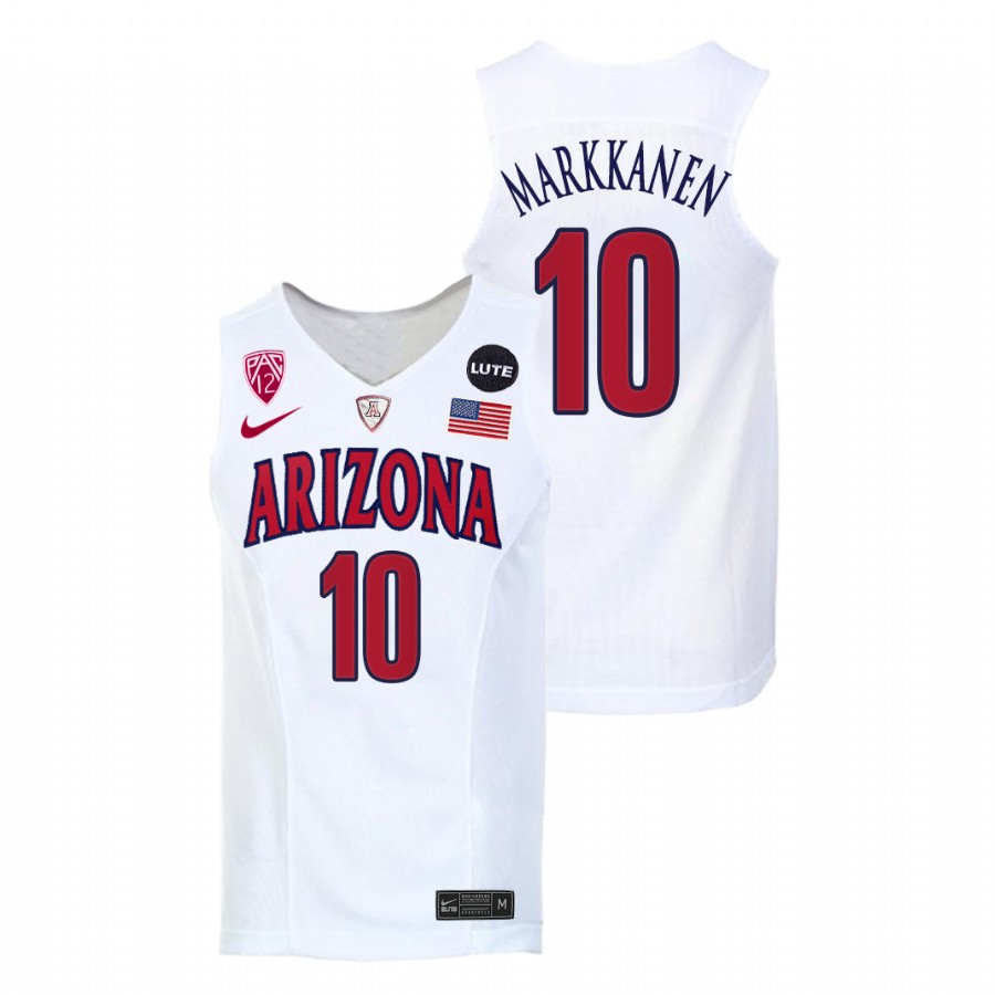 Men Arizona Wildcats Lauri Markkanen NBA Alumni Jersey White