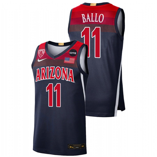 Men Arizona Wildcats Oumar Ballo 2021-22 College Basketball Jersey Navy