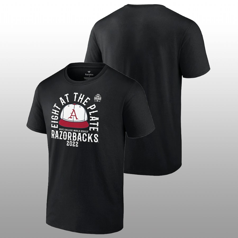 Men Arkansas Razorbacks 2022 NCAA Baseball World Series Men's College T-Shirt Black