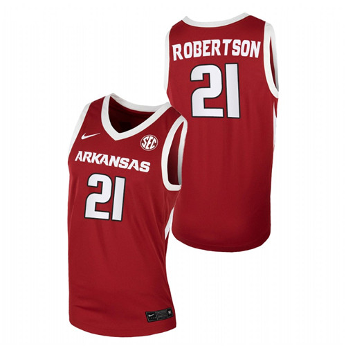 Men Arkansas Razorbacks Alvin Robertson Away Jersey Cardinal