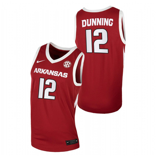 Men Arkansas Razorbacks Barry Dunning 2022-23 Jersey Cardinal