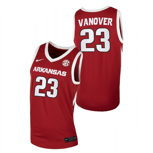 Men Arkansas Razorbacks Connor Vanover Away Jersey Cardinal