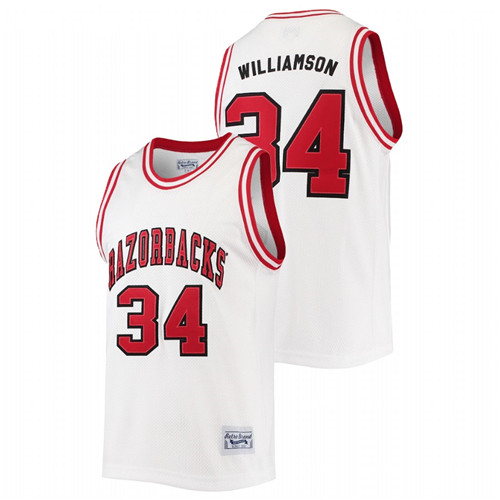 Men Arkansas Razorbacks Corliss Williamson Commemorative Classic Basketball Jersey White