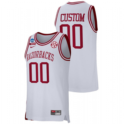 Men Arkansas Razorbacks Custom Retro Basketball Jersey White