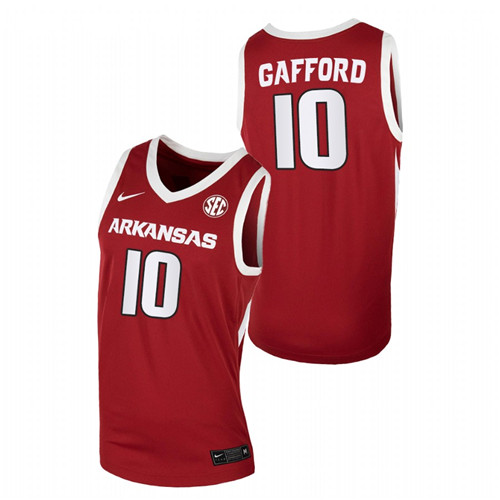 Men Arkansas Razorbacks Daniel Gafford Away Jersey Cardinal