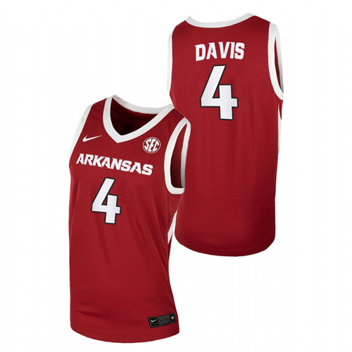 Men Arkansas Razorbacks Davonte Davis 2022 Jersey Red