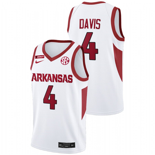 Men Arkansas Razorbacks Davonte Davis 2022 SEC Jersey White