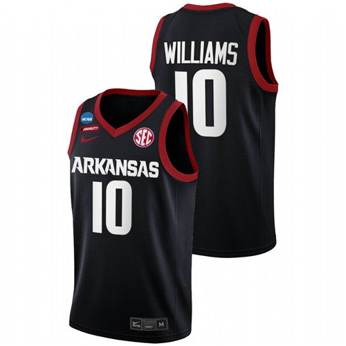 Men Arkansas Razorbacks Jaylin Williams Basketball Jersey Black