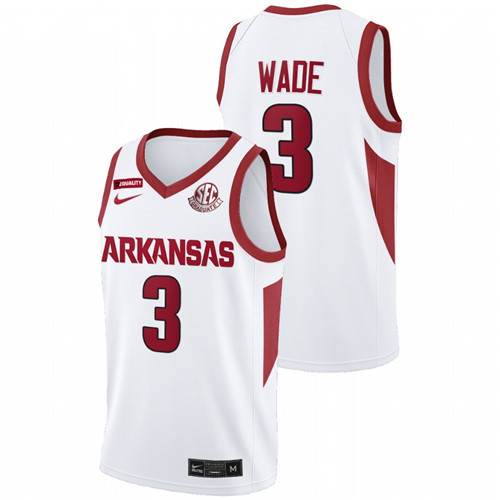 Men Arkansas Razorbacks Trey Wade 2022 College Basketball Jersey White