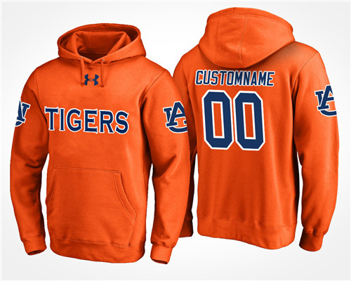 Men Auburn Tigers Orange Custom Name And Number Hoodie