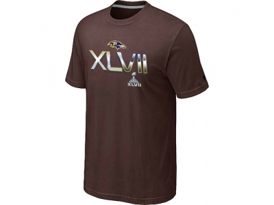 Men Baltimore Ravens 2012 Super Bowl XLVII On Our Way Brown T-Shirt