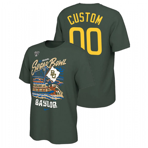 Men Baylor Bears 2022 Sugar Bowl Custom Green T-Shirt