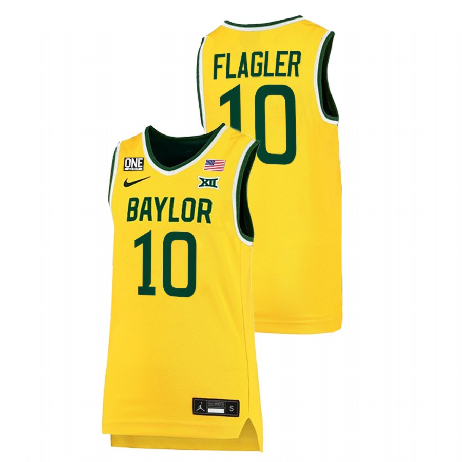 Men Baylor Bears Adam Flagler 2022 Big 12 Jersey Gold