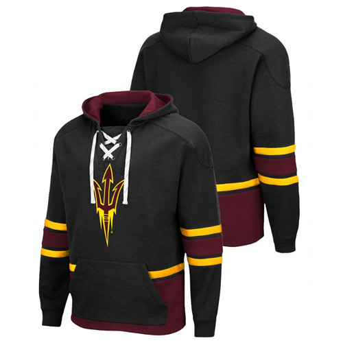 Men Black Arizona State Sun Devils College Hockey 3.0 Lace-up Hoodie