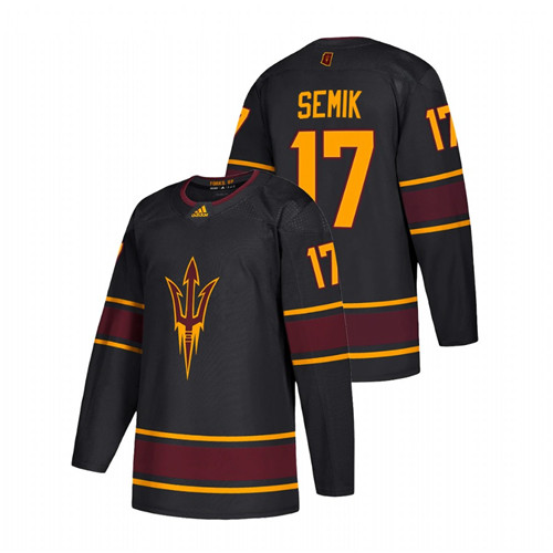 Men Black Arizona State Sun Devils Jacob Semik Replica College Hockey Jersey