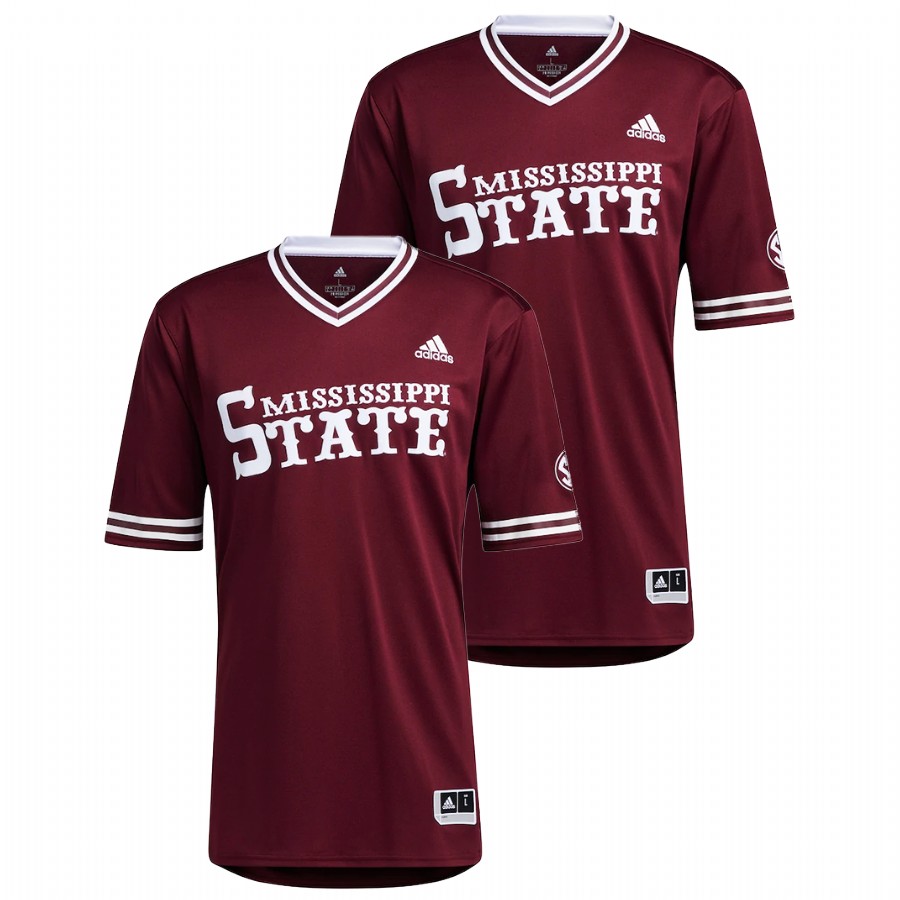 Men College Baseball Mississippi State Bulldogs Custom Replica Jersey Maroon