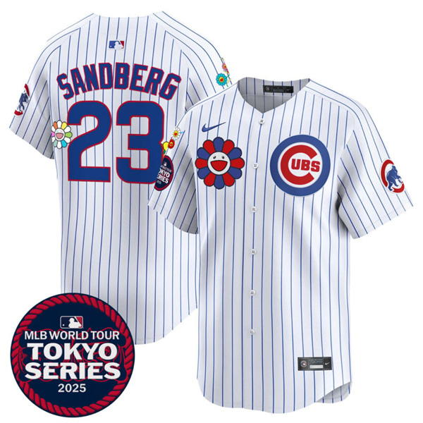 Mena??s Chicago Cubs #23 Ryne Sandberg White 2025 Tokyo Series Limited Stitched Baseball Jersey