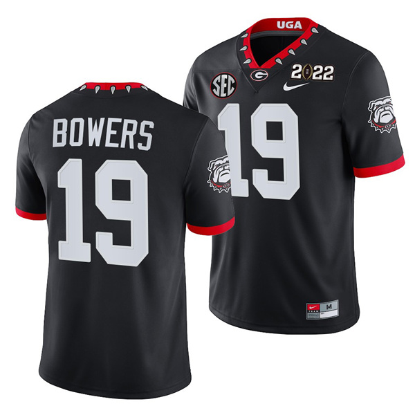 Mena??s Georgia Bulldogs #19 Brock Bowers 2022 Patch Black College Football Stitched Jersey