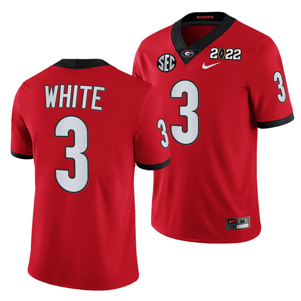 Mena??s Georgia Bulldogs #3 Zamir White 2022 Patch Red College Football Stitched Jersey