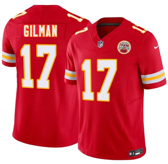 Mena??s Kansas City Chiefs #17 Alohi Gilman Red 2026 F.U.S.E. Vapor Untouchable Limited Stitched Football Jersey