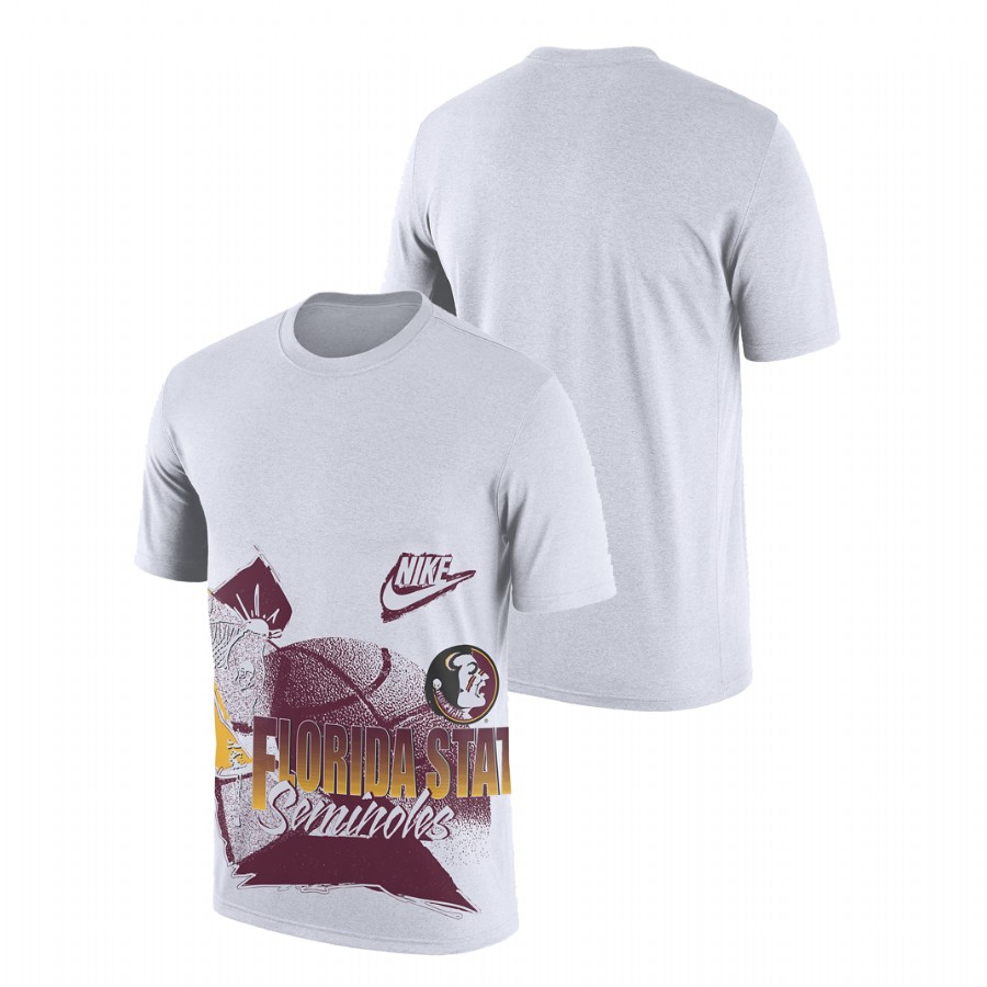 Men Florida State Seminoles 90s-style College Basketball T-Shirt White