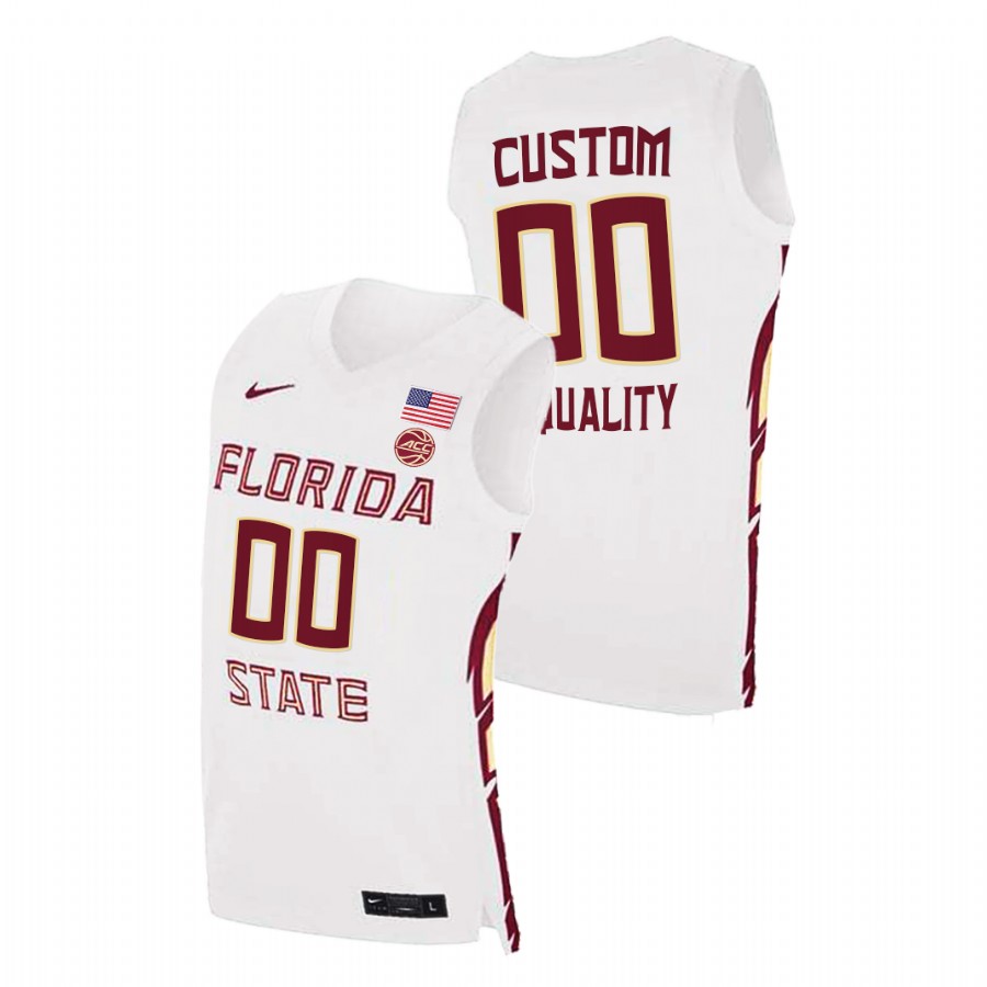 Men Florida State Seminoles Custom College Basketball Jersey White