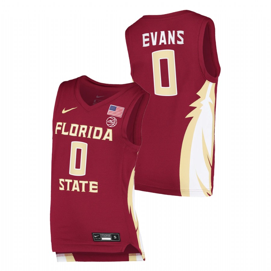Men Florida State Seminoles RayQuan Evans College Basketball Jersey Garnet