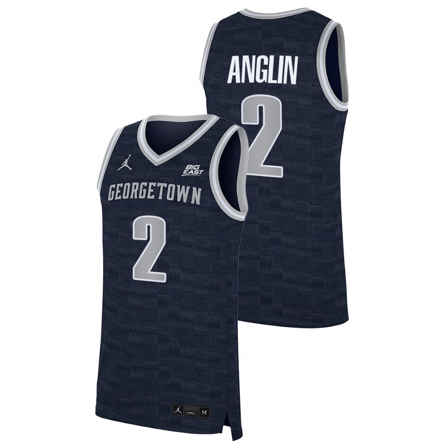 Men Georgetown Hoyas Denver Anglin 2022-23 Jersey Navy