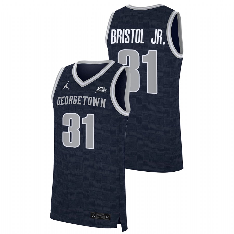 Men Georgetown Hoyas Wayne Bristol Jr. 2022-23 Jersey Navy