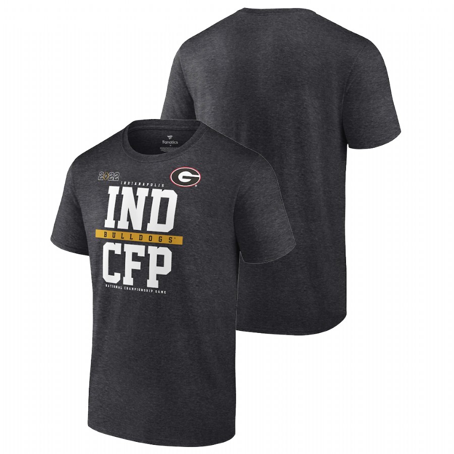 Men Georgia Bulldogs 2022 National Championship College Football Playoff T-Shirt Charcoal