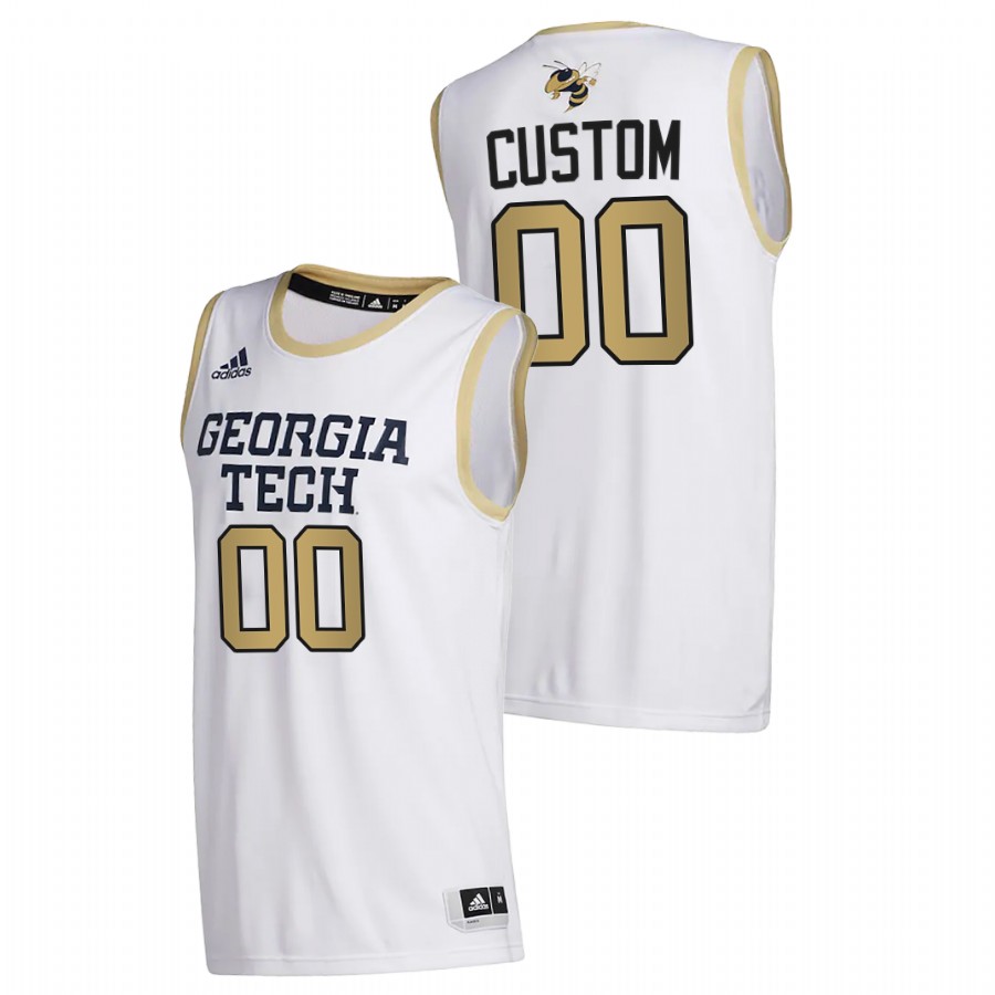 Men Georgia Tech Yellow Jackets Custom College Basketball 2020-21 Jersey White