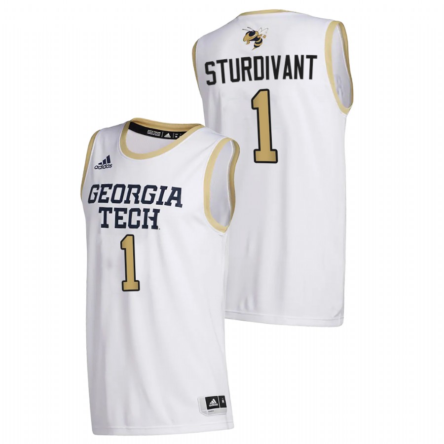 Men Georgia Tech Yellow Jackets Kyle Sturdivant College Basketball 2020-21 Jersey White