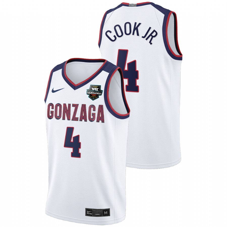 Men Gonzaga Bulldogs Aaron Cook Jr. Limited Jersey White