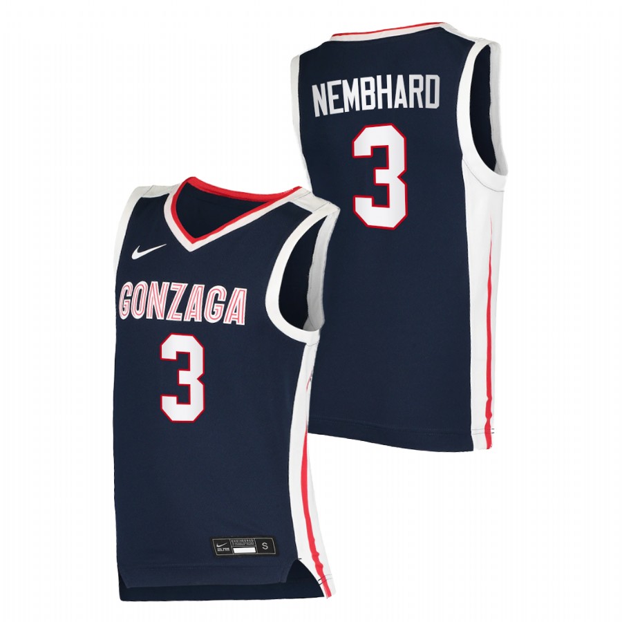 Men Gonzaga Bulldogs Andrew Nembhard Elite 2020-21 College Basketball Jersey Navy