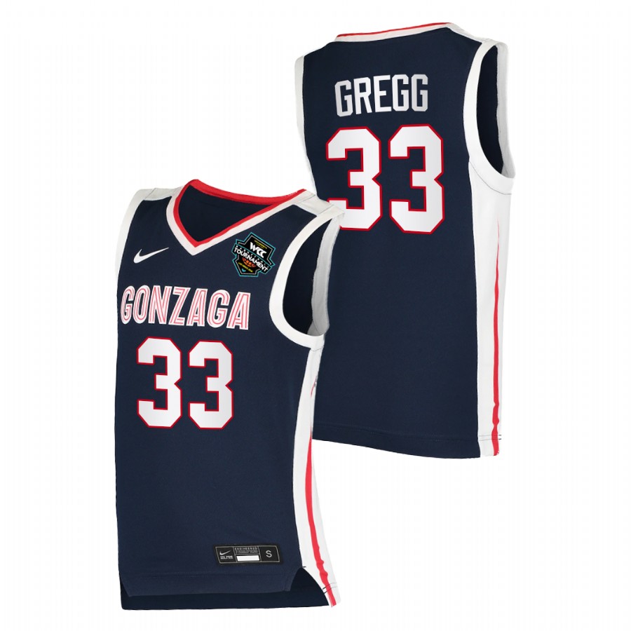 Men Gonzaga Bulldogs Ben Gregg Elite Jersey Navy