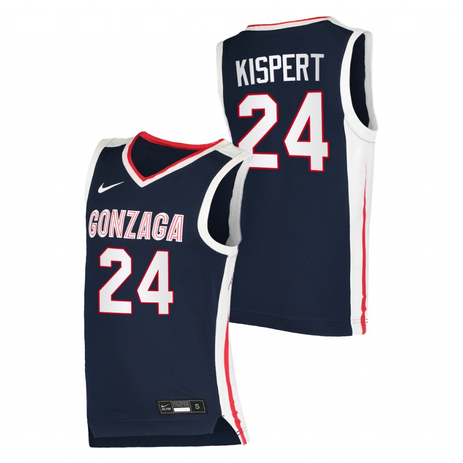 Men Gonzaga Bulldogs Corey Kispert Elite 2020-21 College Basketball Jersey Navy