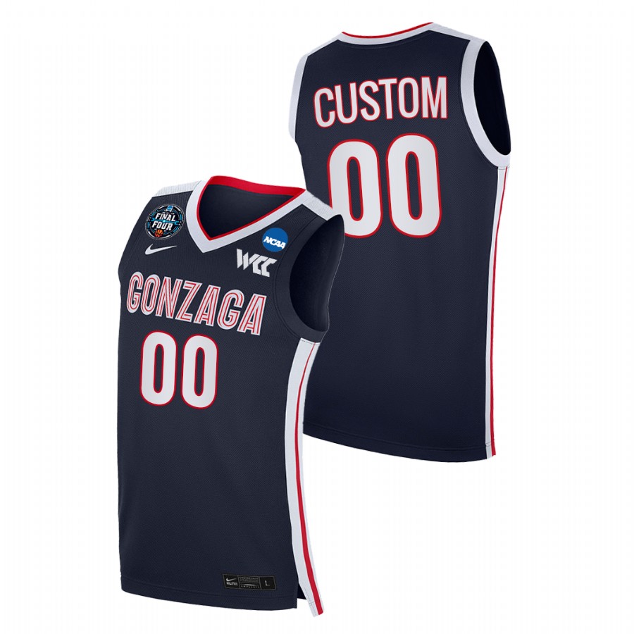 Men Gonzaga Bulldogs Custom 2021 March Madness Final Four WCC Jersey Navy