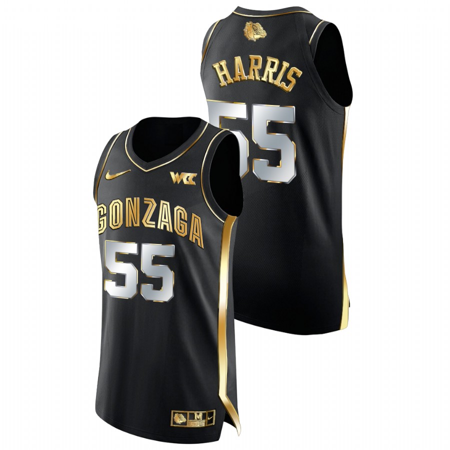 Men Gonzaga Bulldogs Dominick Harris Golden Edition College Basketball Jersey Black