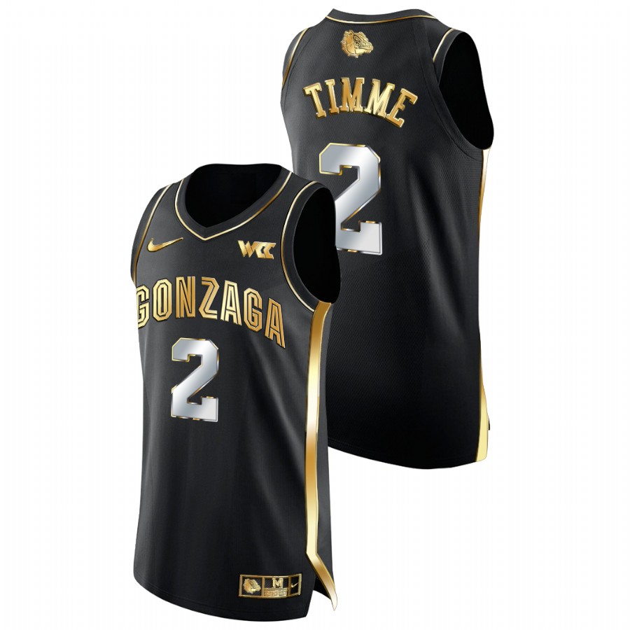Men Gonzaga Bulldogs Drew Timme Golden Edition College Basketball Jersey Black