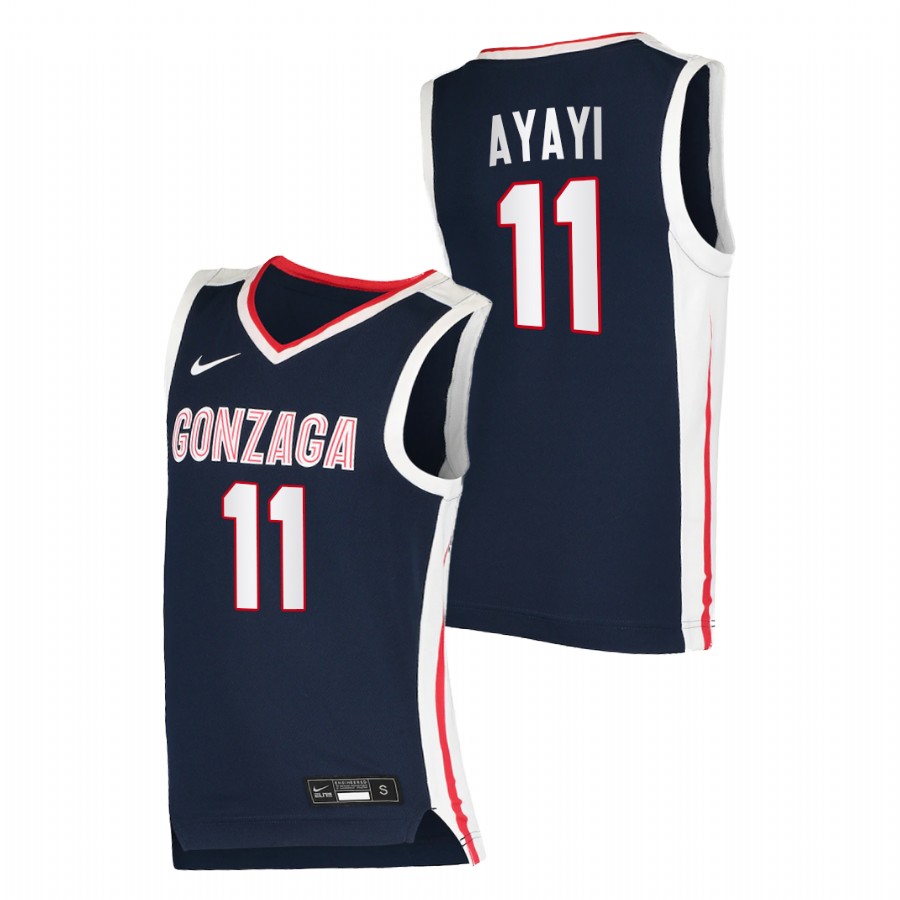 Men Gonzaga Bulldogs Joel Ayayi Elite 2020-21 College Basketball Jersey Navy