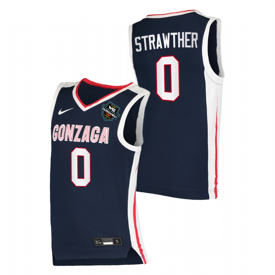 Men Gonzaga Bulldogs Julian Strawther Elite Jersey Navy