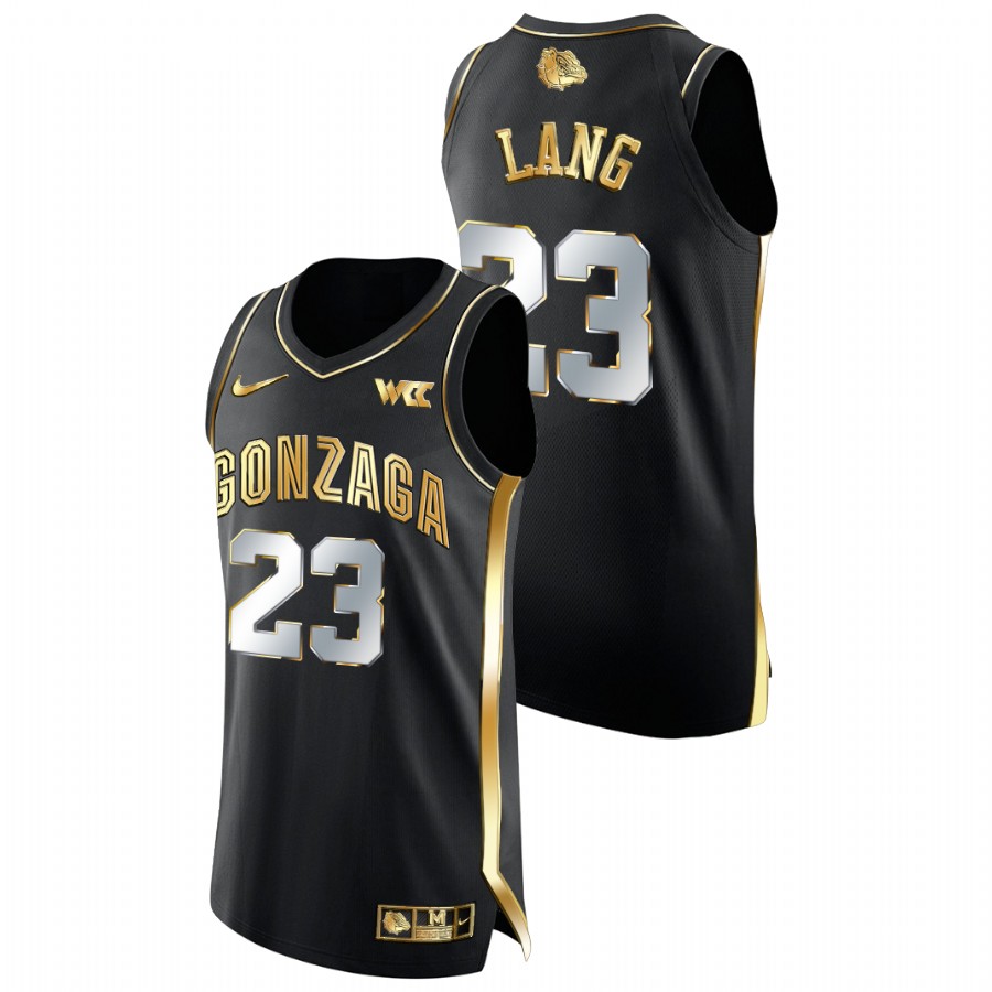 Men Gonzaga Bulldogs Matthew Lang Golden Edition College Basketball Jersey Black