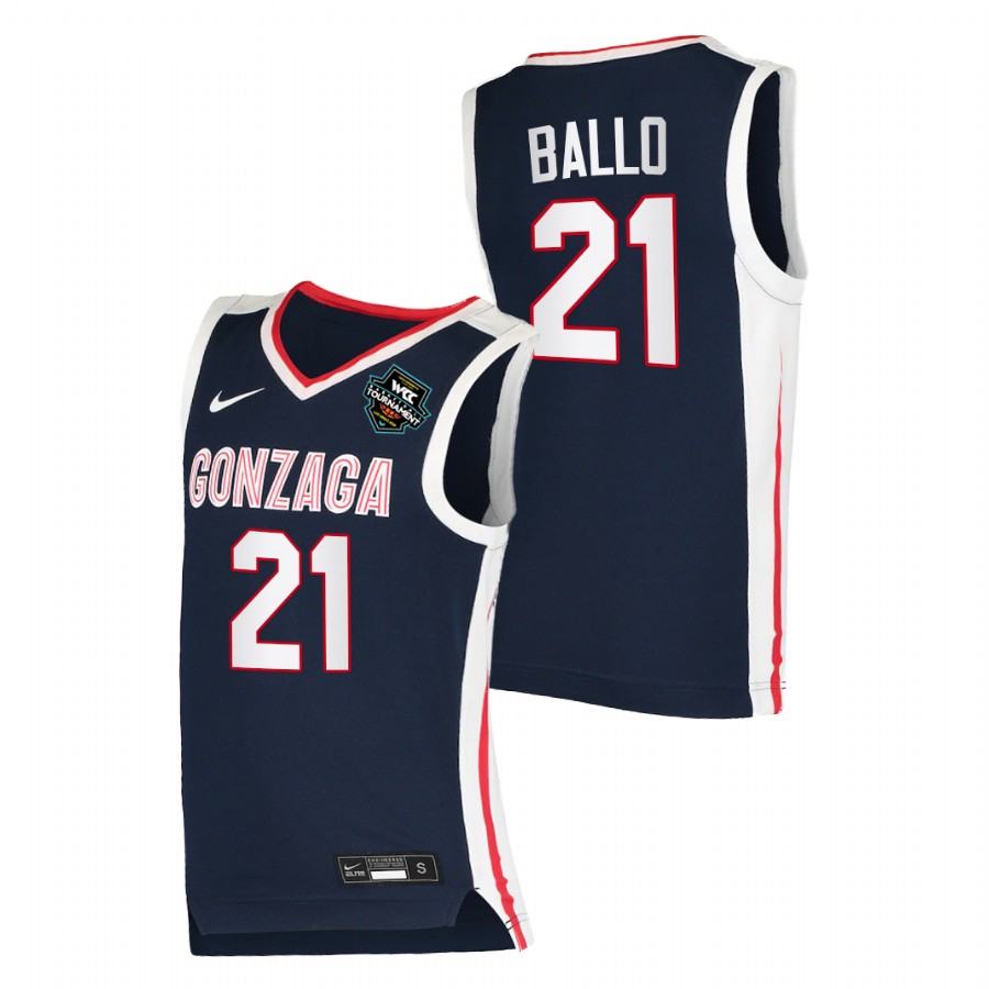 Men Gonzaga Bulldogs Oumar Ballo Elite Jersey Navy