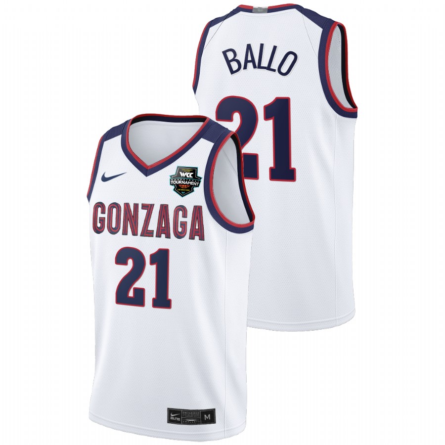 Men Gonzaga Bulldogs Oumar Ballo Limited Jersey White
