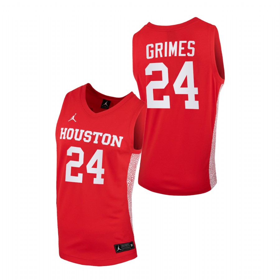 Men Houston Cougars Quentin Grimes Replica 2020-21 College Basketball Jersey Red