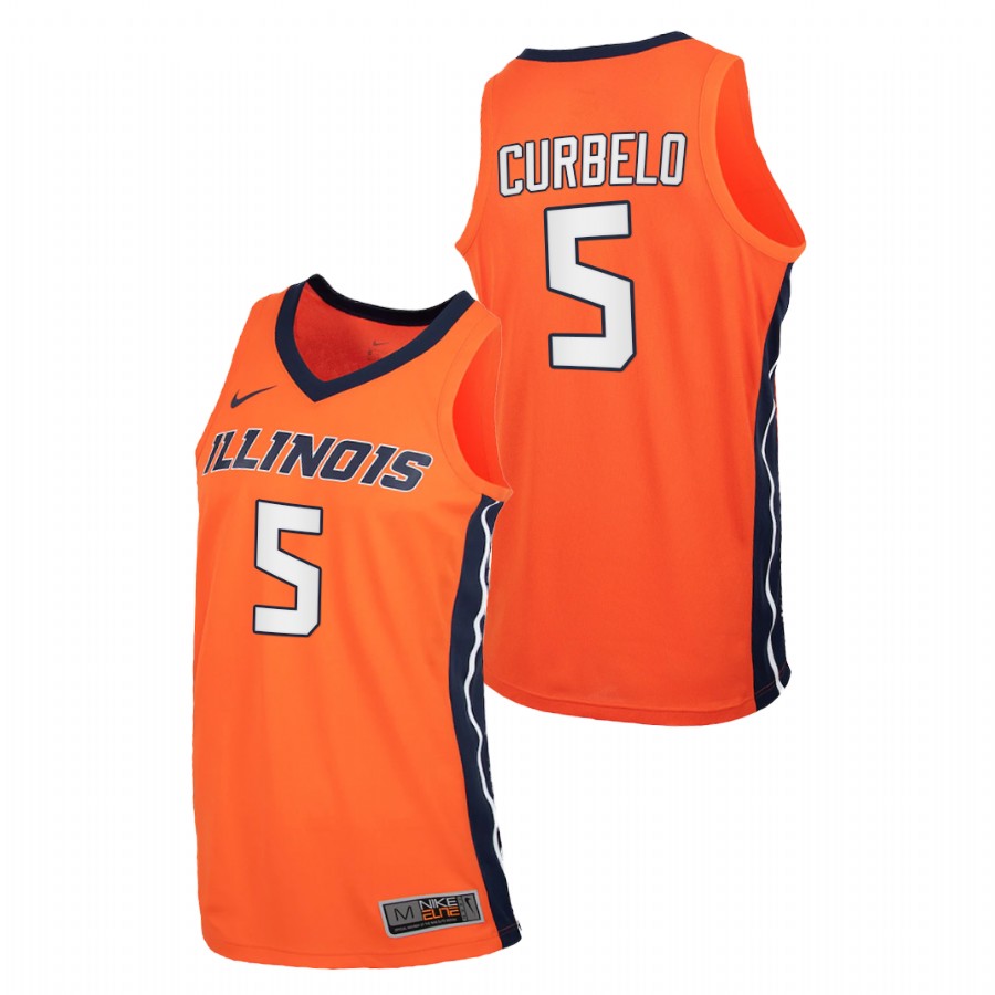 Men Illinois Fighting Illini André Curbelo Replica 2020-21 College Basketball Jersey Orange