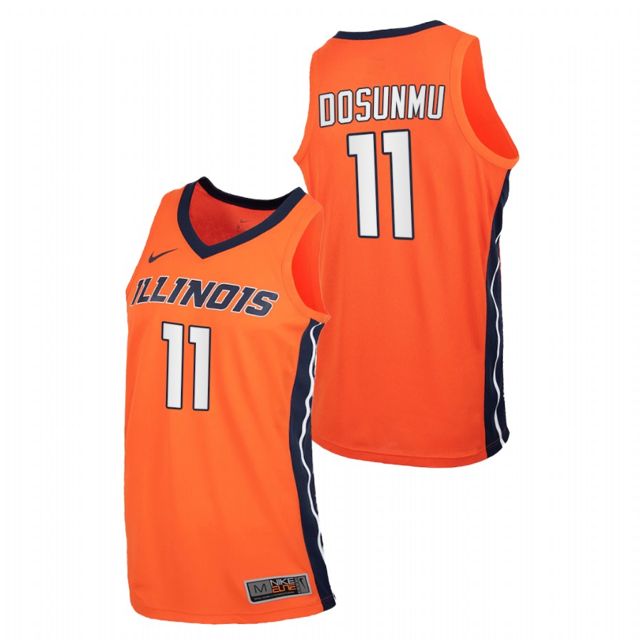 Men Illinois Fighting Illini Ayo Dosunmu Replica 2020-21 College Basketball Jersey Orange