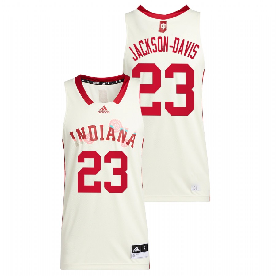 Men Indiana Hoosiers Trayce Jackson-Davis 2022 Basketball Jersey Cream