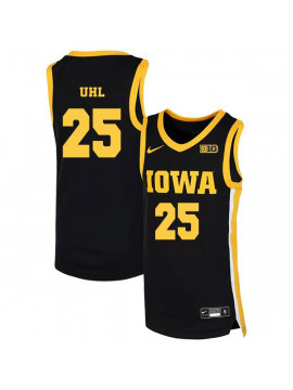 Men Iowa Hawkeyes #25 Dom Uhl Nike 2020 Black Alumni College Basketball Jersey
