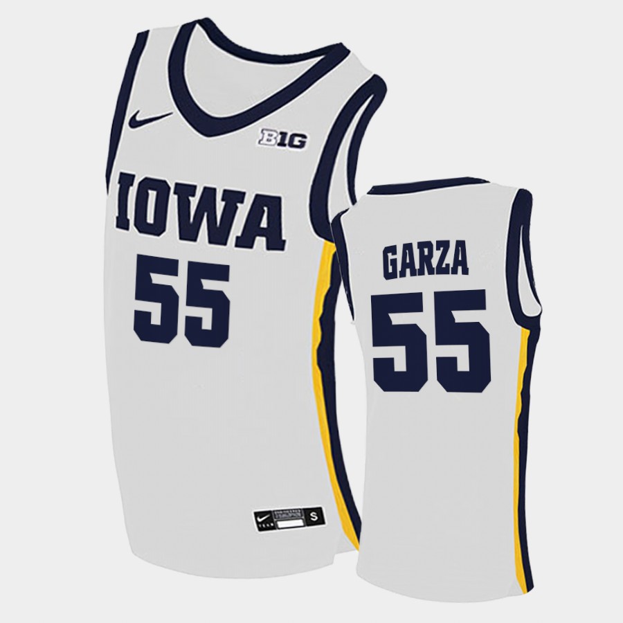 Men Iowa Hawkeyes #55 Luka Garza Nike 2020 White Home College Basketball Jersey